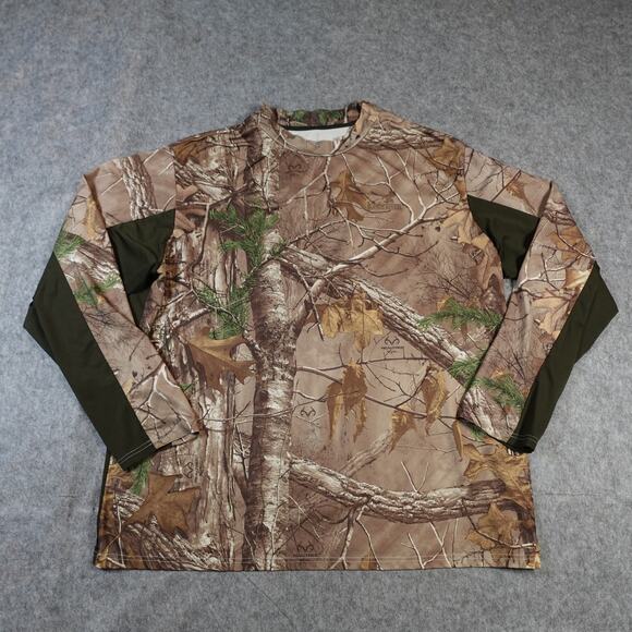 Realtree Shirt Mens 2XL Scent Factor Hunting Fishing Camo Long Sleeve Baselayer - Picture 1 of 9